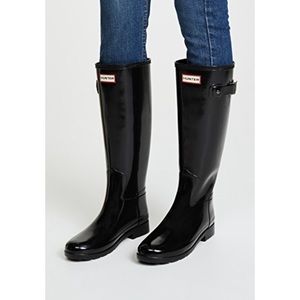 Black Hunter Tall Gloss Rain Boots ☔️🖤